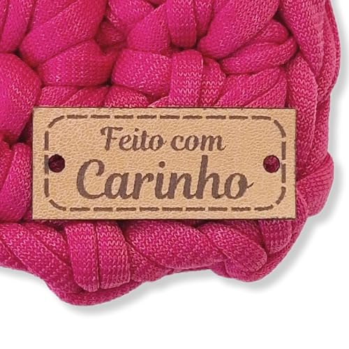 Feito com Carinho: Etiquetas Personalizadas Prontas em Couro Sintético Sintético