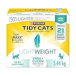 Tidy Cats Free & Clean Cat Litter, LightWeight Unscented Multi-Cat - 5.44 kg Box