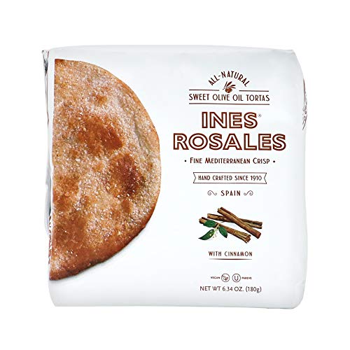 Ines Rosales Tortas de aceite de oliva dulce con canela, aperitivos españoles, 14 x 120g