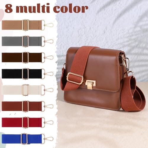 8Pcs Plain Purse Straps Burgundy Wide Crossbody Purse Shoulder Straps Replacement for Handbag Cross Body Strap for Women Adjustable Bag Strap for Crossbody Bags, Guitar, Beige Grey Black Blue Khaki3