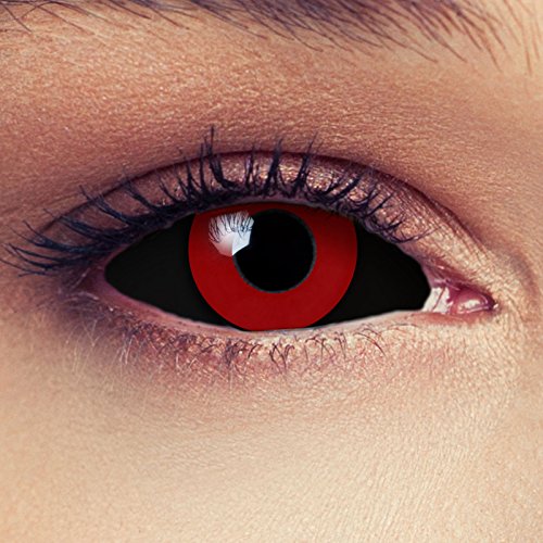 DESIGNLENSES Rot schwarze große farbige Full Sclera Kontaktlinsen mit 22mm