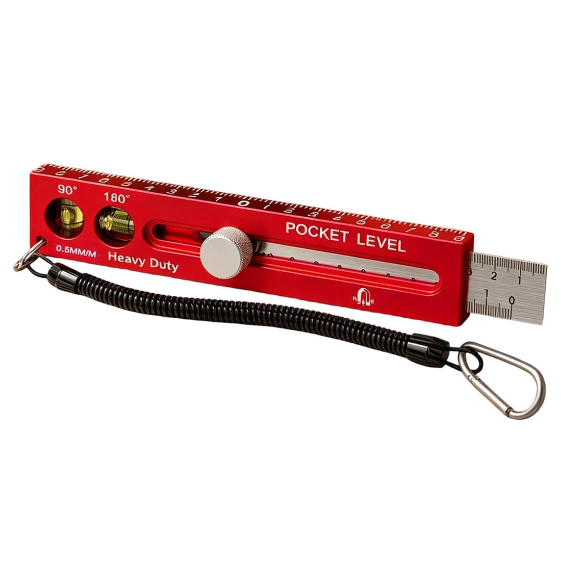 Aundhegrtt As Shown Aluminum Alloy For Carpenter Cutting Scribing Magnetic Woodworking Ruler Level Marking Gauge Metric Imperial Measuring