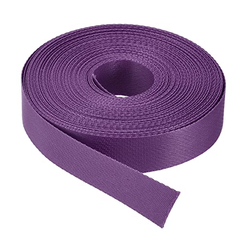 Image of MECCANIXITY Flat Nylon Webbing Strap 1 Inch 15 Yards Purple for Backpack, Cargo Strap, Luggage-rack