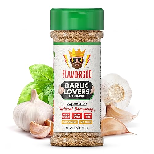 Image of Garlic Lovers Seasoning Mix by Flavor God - Premium All Natural & Healthy Spice Blend for Grilling Chicken, Beef, Seafood, Vegetables, Salad, Tacos, Pizza, & Pasta - Kosher, Gluten-Free, Dairy-Free, Vegan, Keto Friendly