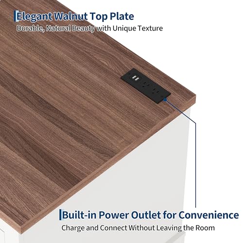 Doppeltcharms Buffet Cabinet with Storage, Sideboard Buffet with Glass Doors and Built-in Power Outlet, Kitchen Storage Cabinet for Dining Room, Living Room Entryway — view 5