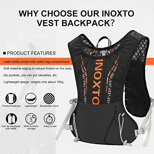 Image of INOXTO Running Hydration Vest Backpack,Lightweight Insulated Pack with 1.5L Water Bladder Bag Daypack for Trail Hiking Running Cycling Race Marathon for Women Men