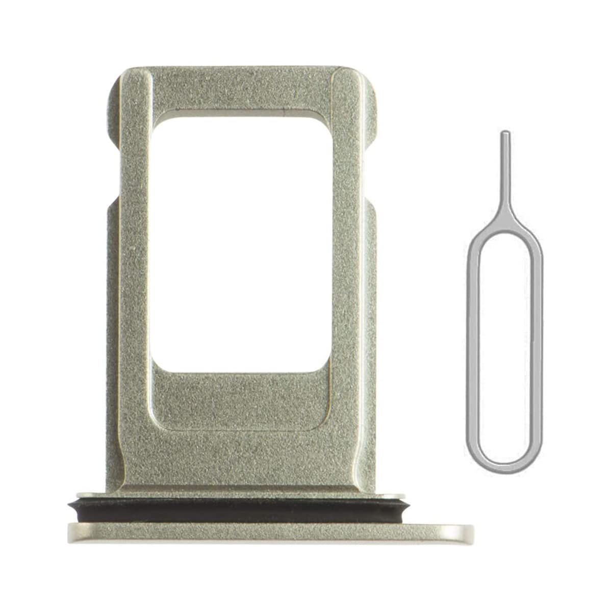 SIM Card Tray Holder Slot Replacement for iPhone 11 Pro and iPhone 11 Pro Max (Silver) with Waterproof Rubber Ring and Eject Pin (Single Sim Version)