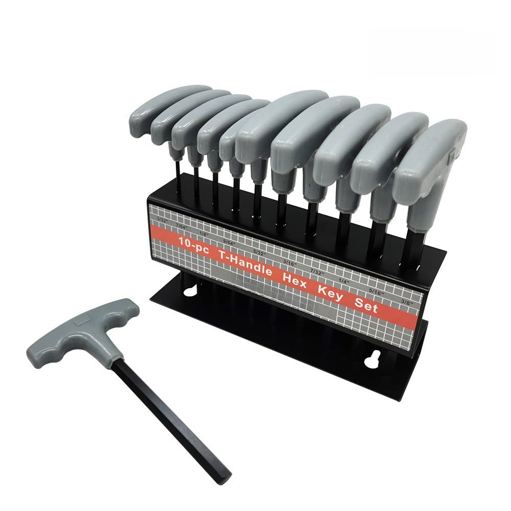 THE WHITE SHOP W80276 10-Piece Star T-Handle Allen Wrench Set, Long Arm Hex Key Wrench Set (Color : Gray)