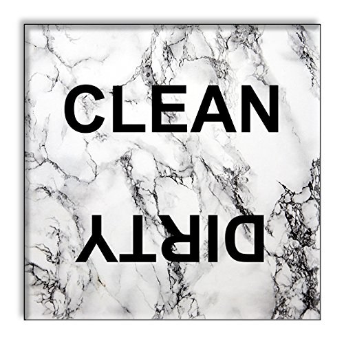 Guajolote Prints Dishwasher Magnet, Clean Dirty Sign, Strong Metal, Elegant Marble Design, 1 Count, 2.5 x 2.5 inches