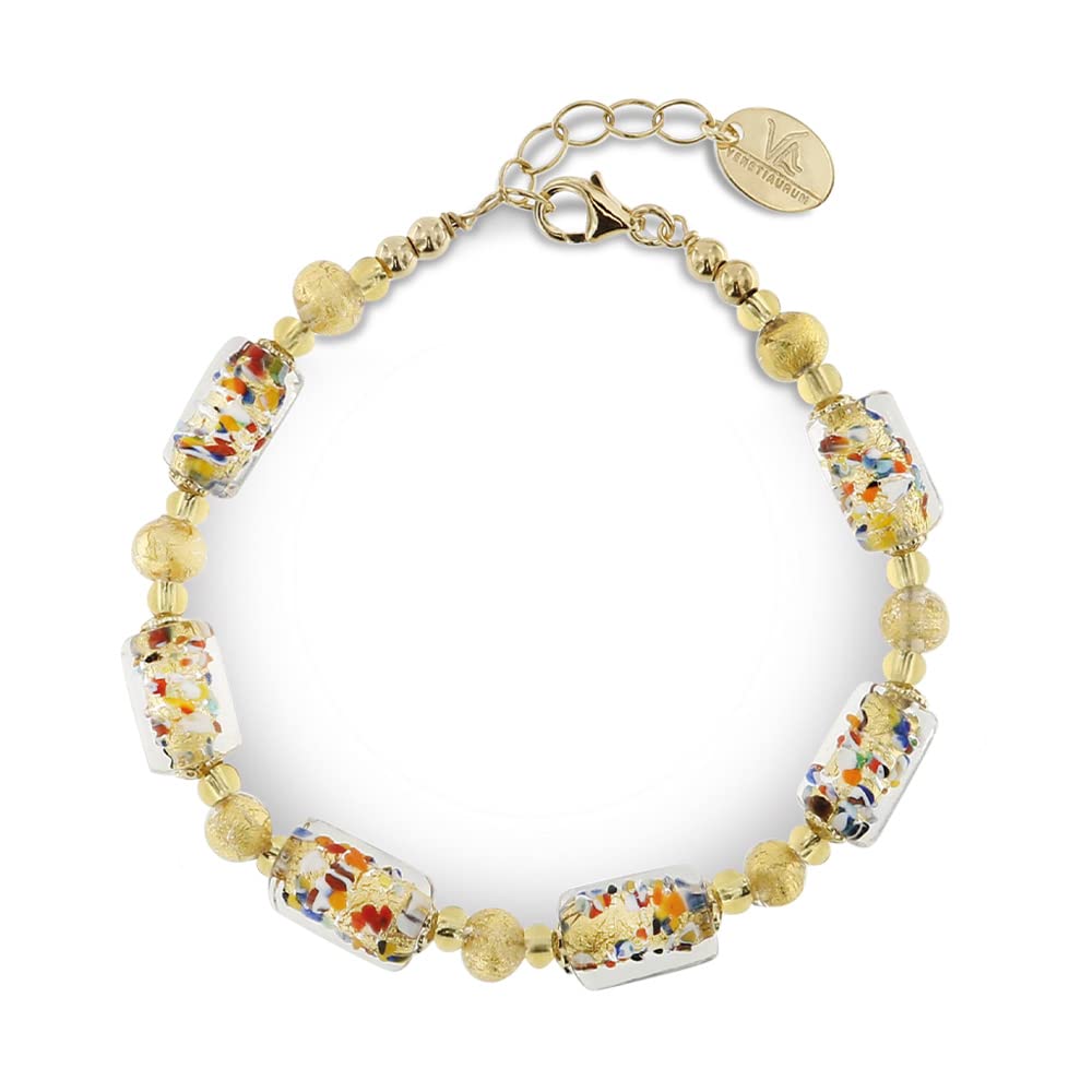 Venetiaurum - Bracciale per Donna Con Pietre In Vetro Originale Di Murano E Argento 925 - Gioiello Made In Italy Certificato