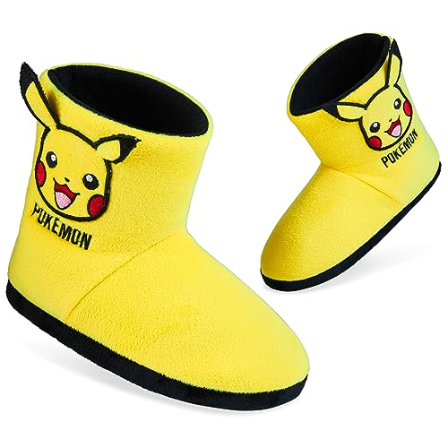 Pokémon Chaussons Enfant Garcon Pikachu Pantoufles Fantaisie Chausson Mixte Enfant 28-38 (Jaune, 29 EU)
