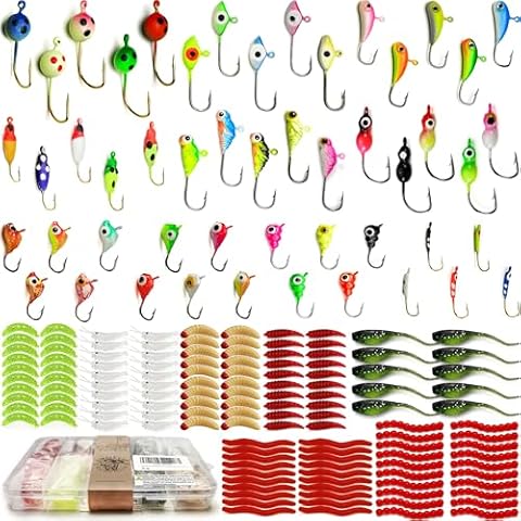 VMSIXVM Glow Micro Ice Fishing Jigs Kit Cover
