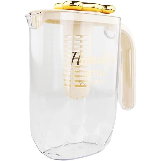 ARTISOUL? Water Pitcher Iced Tea Pitcher with Lid and Handle for Summer Fishing Fridge Beige | Kitchen Dining & Bar | Dinnerware & Serving Dishes | Pitchers