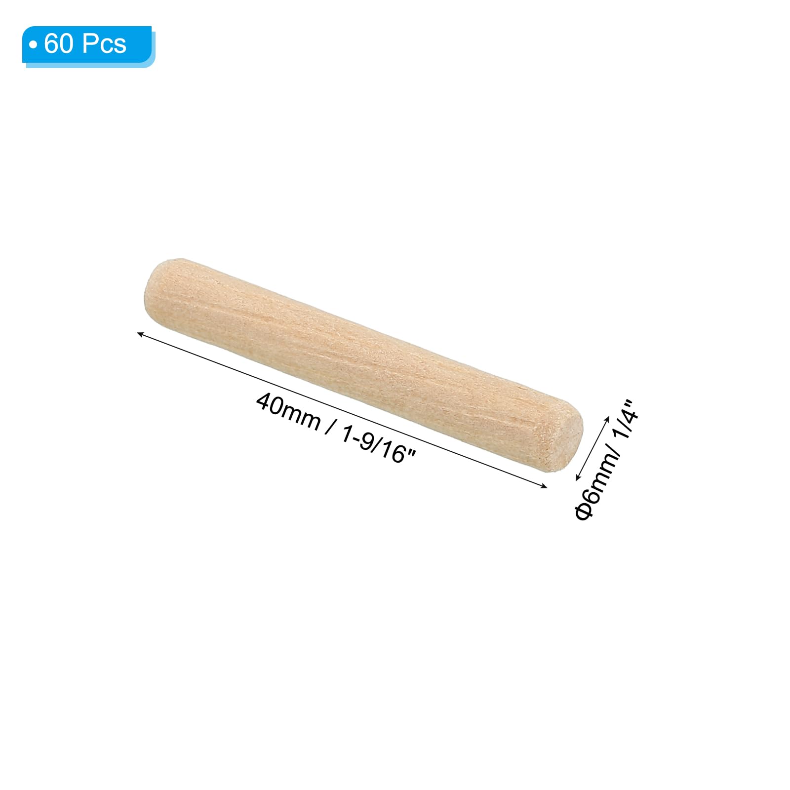 100Pcs Fluted Wood Dowel Pins, 5X25mm Woodworking Dowels For Furniture Art Woodworking Projects...