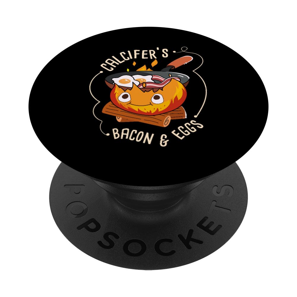 Calcifers Bacon and Egg I Camping Cooking I Bacon PopSockets Adhesive PopGrip