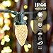 Brightown C9 LED Christmas String Lights, 66ft 100 LED Waterproof Strawberry String Lights, Plug-in Extendable Green Wire Lights String for Outdoor Indoor Outside Patio Wedding Party Decoration