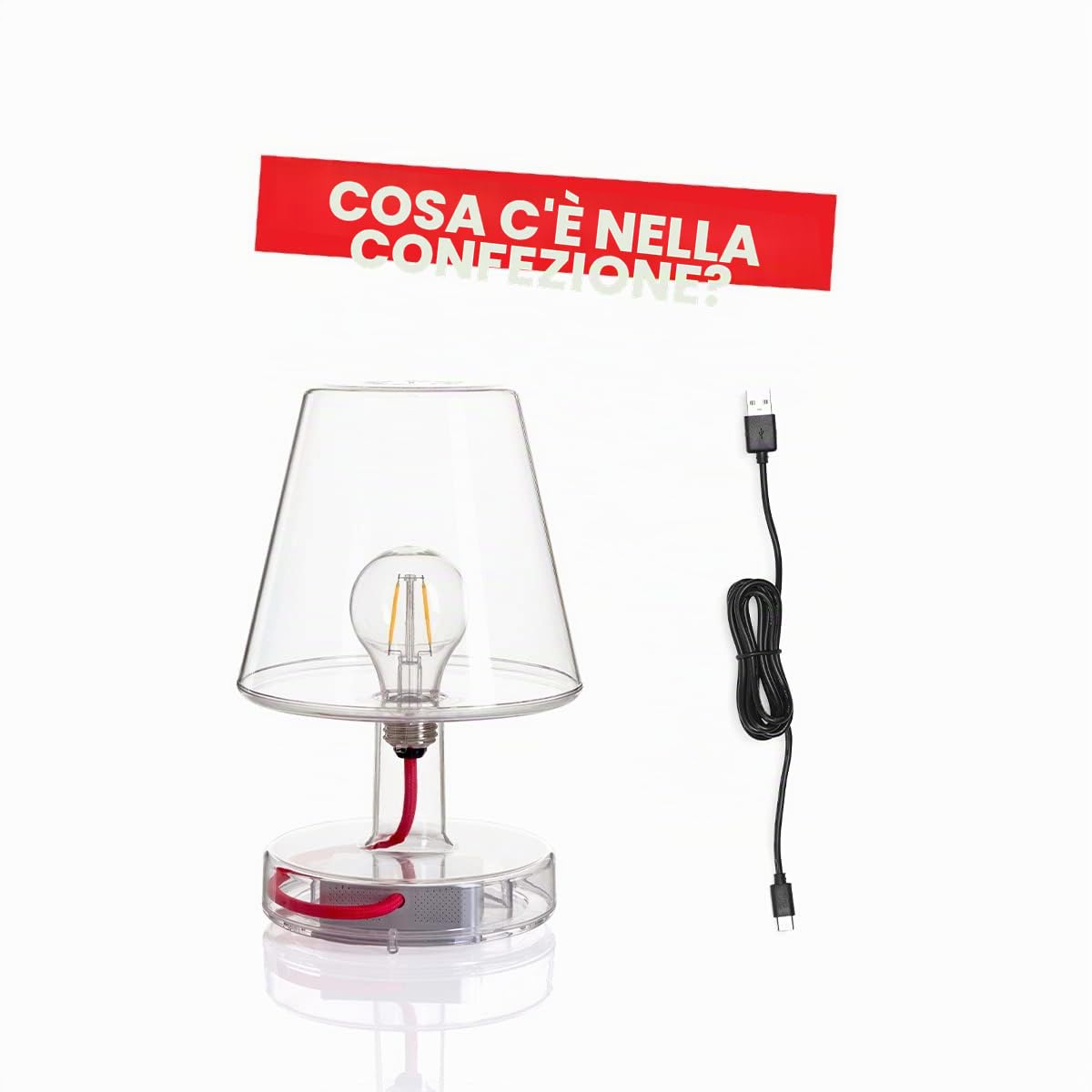 Fatboy Transloetje Lampada da tavolo LED con batteria Design transparent/2700K/Akkulaufzeit 20St./H 25.5cm/3 St