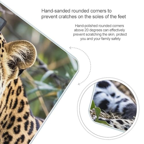 Báscula digital de vidrio templado diseño leopardo africano miniatura 4