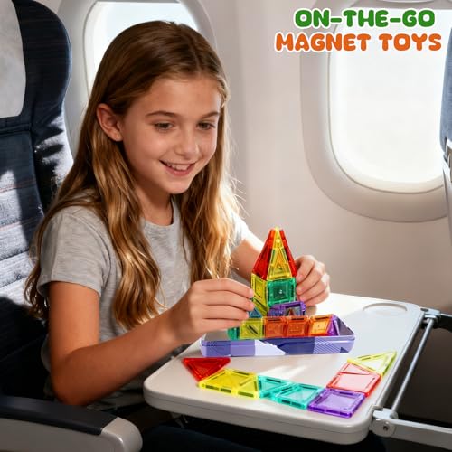 Ufilni 70-Piece Magnetic Tiles with Metal Storage Case — view 6