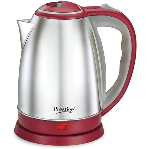 Prestige 1.5 litre PKOSS Stainless Steel Electric Kettle | 1500 Watts | Elegant Design | Cool-touch Handle and Lid | Automatic Cut-Off and Single-Touch Lid Locking| Silver