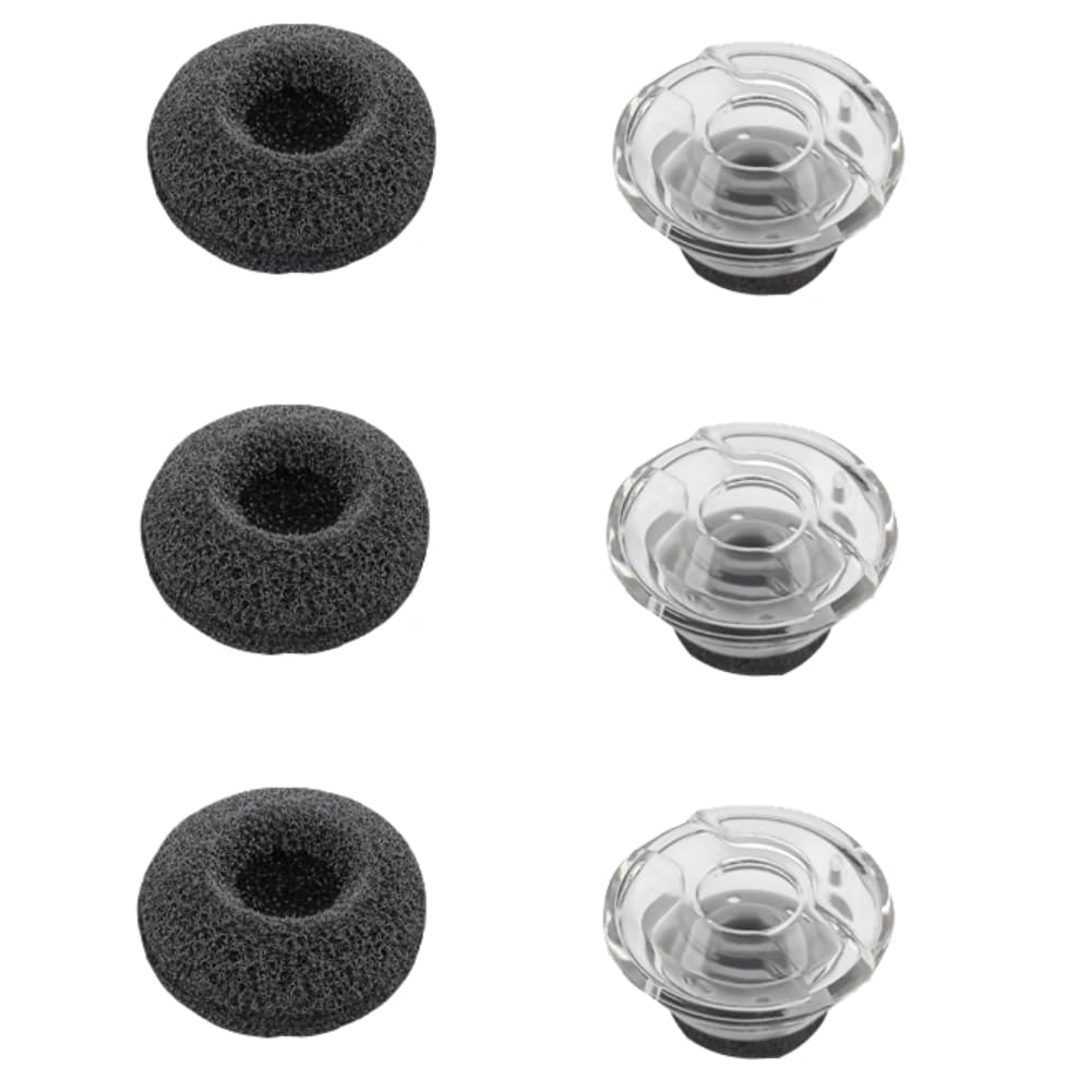 Earbud Tips Replacement Compatible with Plantronics Voyager Legend Headphones 3 Pcs Earbuds Ear Gels Tips and 3 Pcs Foam Compatible with Voyager Legend 5200 Earphone