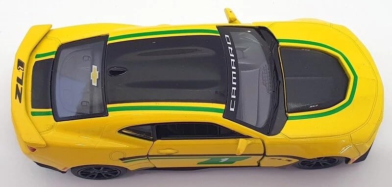 Mayatra's Kinsmart 1:38 Scale Camaro Livery Edition Chevrolet Diecast Toy Car (Yellow) – Pull Back Action Sports Car Model with Opening Doors for Kids & Collectors 3