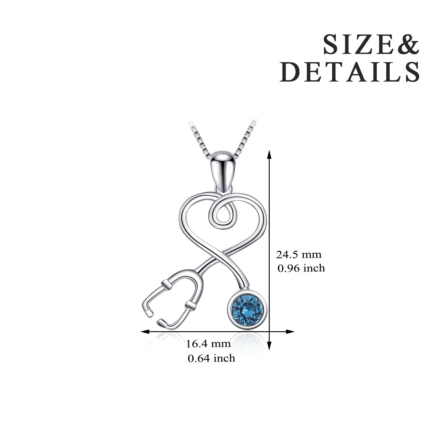 AOBOCO Collar Mujer Plata de Ley 925 con Colgante Corazon en Forma de Estetoscopio Joyería Regalo para Enfermero Médico Estudiantes de Medicina Esposa Amigos Cumpleaños
