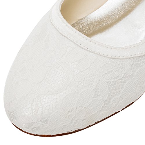 Emily Bridal Women's Silk Like Satin Flat Heel Closed Toe Flats Flower4