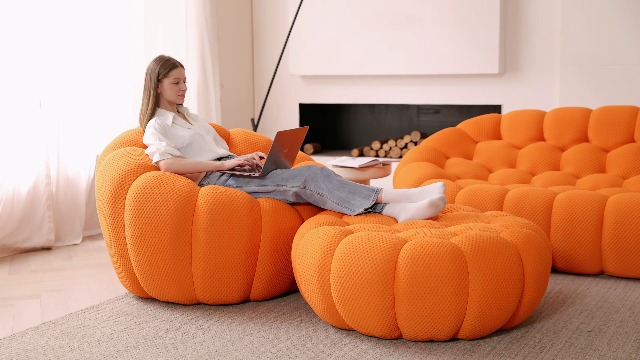 mimochan326　【HOPE、happiness】 Amazon.com: JACH 78.74'' Modern Bubble Sofa, Curved Couch