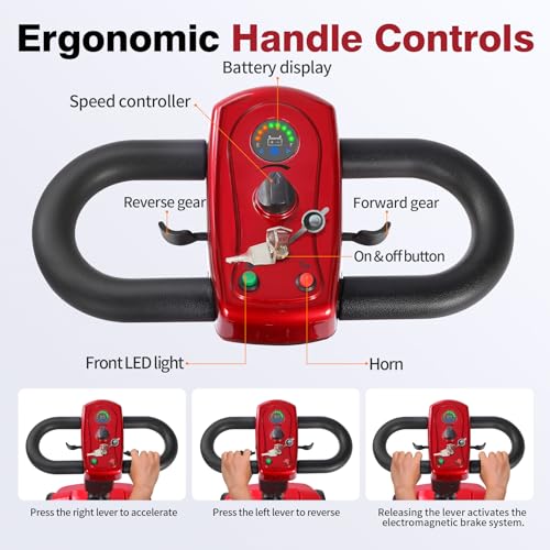 Image of 22-Mile Electric Mobility Scooter for Seniors - Easy to Operate | Foldable with Dual Removable Batteries, 420 lbs Heavy-Duty Capacity & 4-Wheel Stability, Lightweight Design