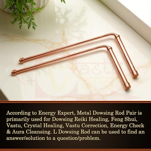 Image of Copper Dowsing Rods Pair | Diameter-8MM | Set of Board and Pendulum | Aura Energy Checker | Feng Shui | Reiki | Dowser | Diving Rod | Dowsing L Rods Pair | Pendulum Assorted