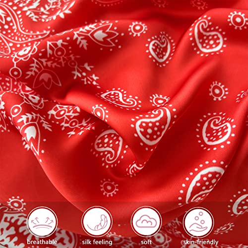 Mokoomiss Silk Feeling Scarf Medium Square Satin Head Scarf for Women 27.5 × 27.5 inches4