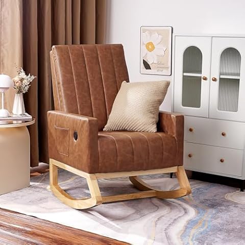 VECELO Leather Rocking Chair Cover