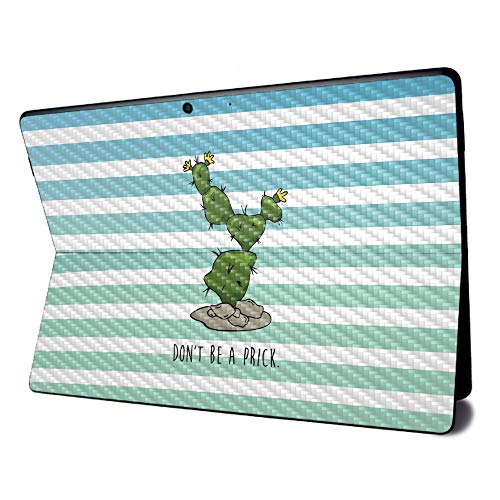 Image of MightySkins Carbon Fiber Skin for Microsoft Surface Pro X - Happy Cactus | Textured Carbon Fiber Finish | Easy to Apply, Remove, and Change Styles | Made in The USA
