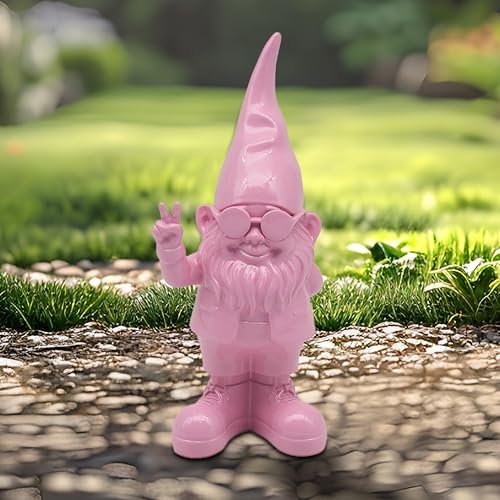 Lesser & Pavey Gnomes Home Decor Figurines & Ornaments For Home & Office, Peace Hands Pink, 20 Cm - Image 2