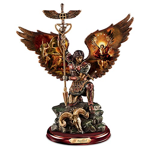 Escultura San Rafael: Sanador Misericordioso bronce miniatura 1
