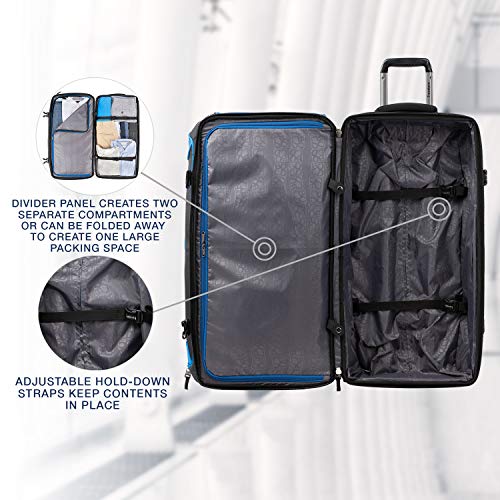 Travelpro Bold-Drop Bottom Wheeled Rolling Duffel Bag, Blue/Black, 30-Inch