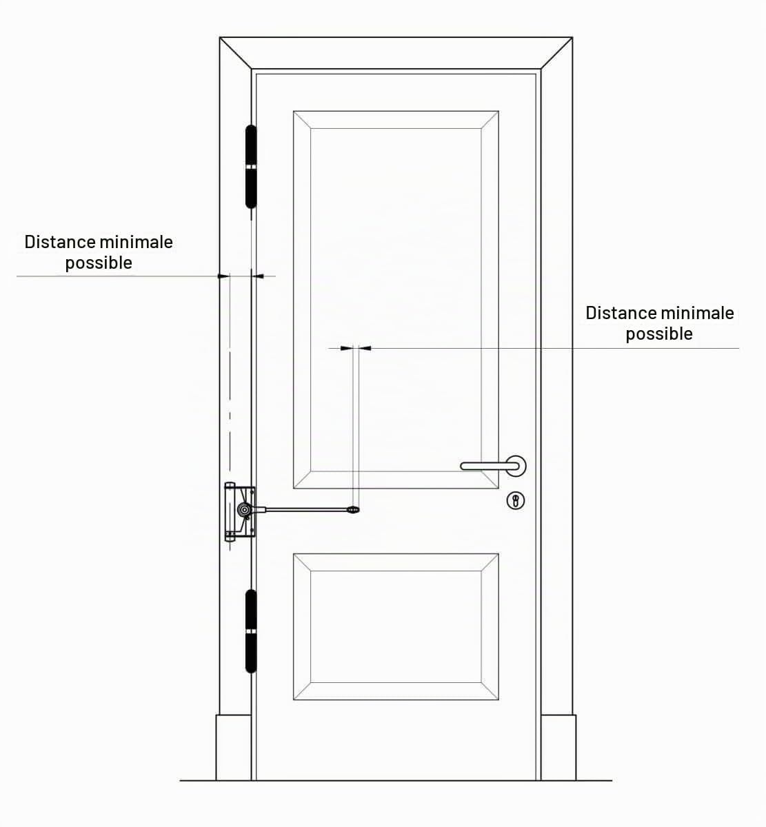 Gedotec Ferme-Porte Intérieure Automatique Avec Ressort | Force de Fermeture 60 kg | Acier Inoxydable | Pour Porte de Jardin