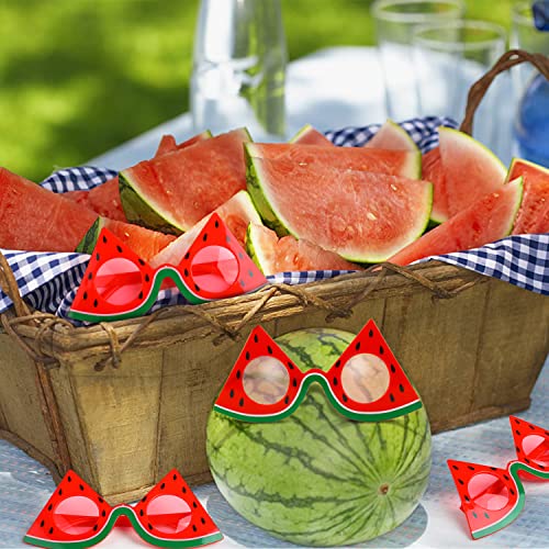 FINGOOO 6 Pairs Watermelon Party Sunglasses,Fruit Shape Watermelon Glasses Hawaiian Tropical Luau Theme Party Accessories2