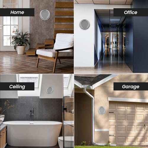 Image of Repa Market 5 Inch (Opening) Galvanized Steel Air Vent Cover, Louver Air Vent Covers w /Mesh, Wall Ceiling Vent, Dryer Vent Cover, HVAC Register Vent Cover, Shed Vent, Ac Vent Cover