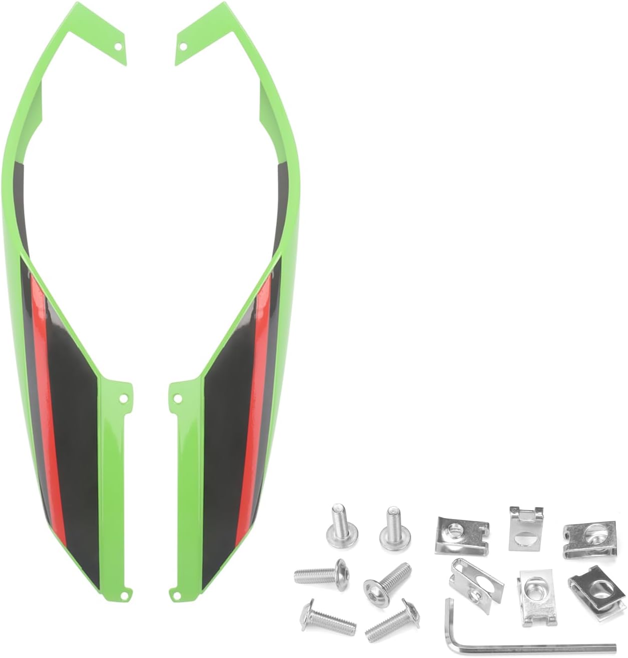 Motorcycle Rear Tail Wing Rear Spoiler Aerodynamic Winglet Fairing Kit for Kawasaki ZX-25R ZX-4R ZX-4RR 2020-2025 ZX4R ZX4RR 25R (Bright Black)