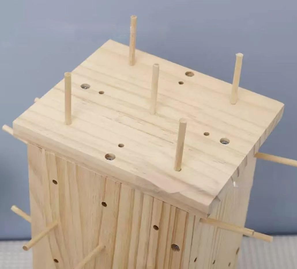 Stojak na nici, organizer na nici, stojak na przędzę, organizer na nici do haftu Drewniany stojak na hafty na biurko, pleciony stojak z drutu, obrotowy stojak na szpulkę DIY, stojak na maszynę do szyc