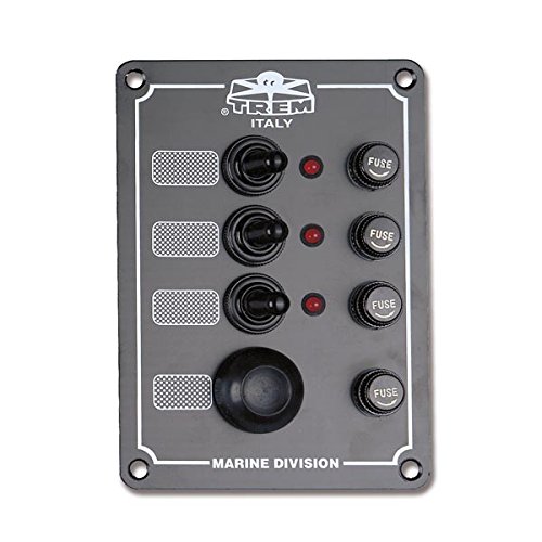 TREM Panel eléctrico Serie Marine con interruptores estanques + botón de trompeta y luces luminosas