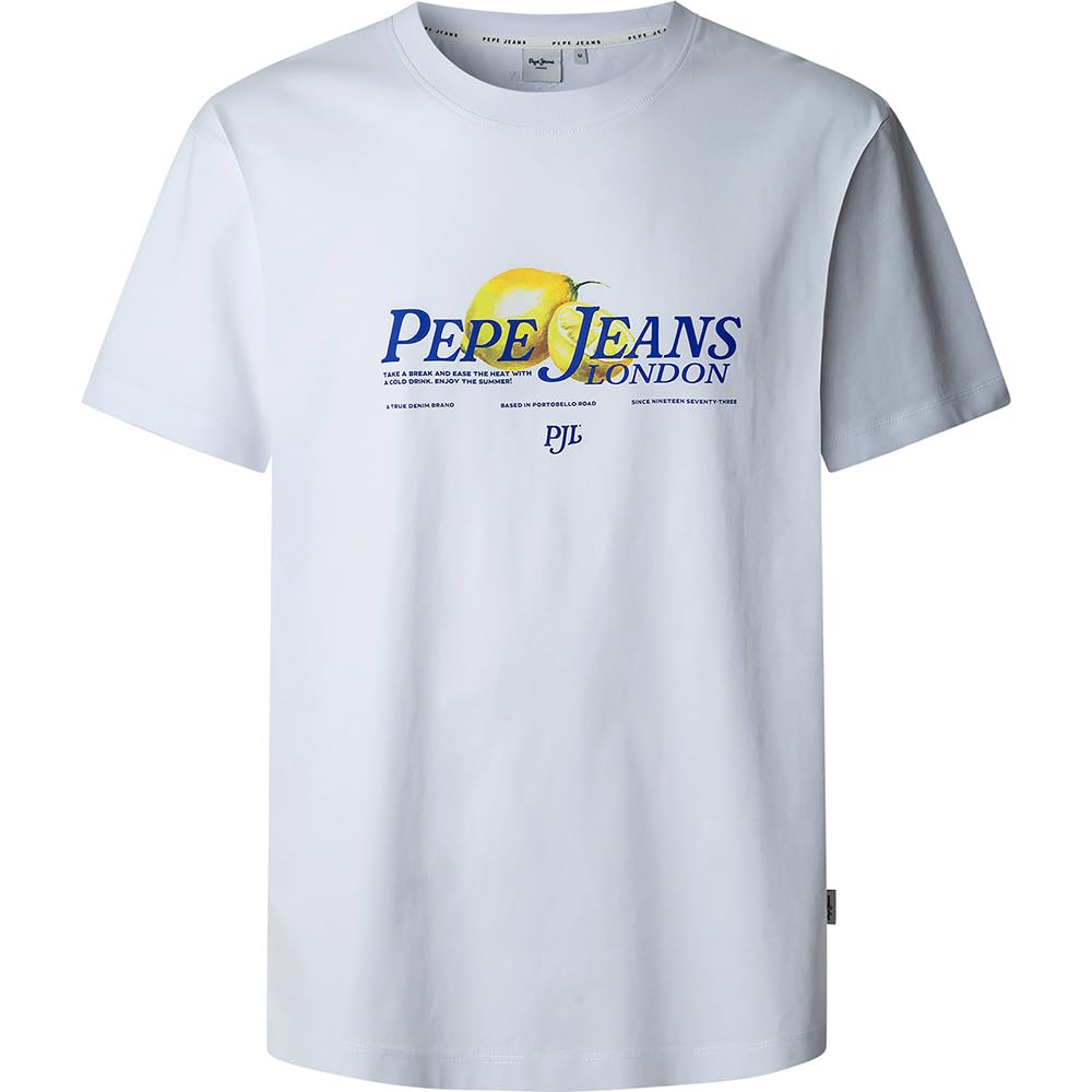 Pepe Jeans Men's TIN TEE T-Shirt, White(White), XXL