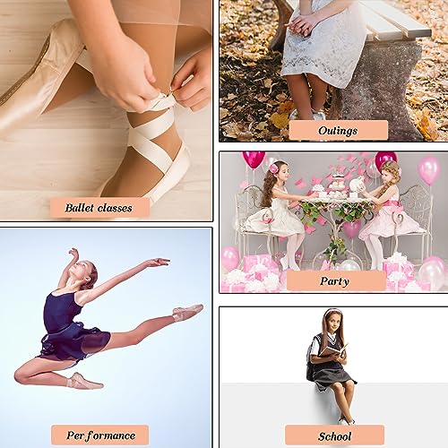 HiDance Girl's Women's Ballet Dance Tights, Ultra Soft Convertible Footed Dance Sockings Ballet Transition Tights（2 pair Tan,8-10Years） by HiDance - Used condition - Image 7