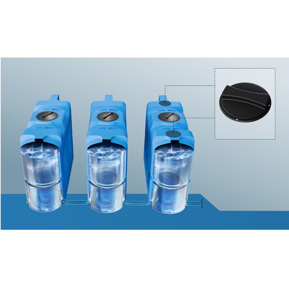 Varile Serbatoio acqua potabile da 1000 l, serbatoio da parete, filettatura interna integrata da 1", senza BPA, prodotto in EU, adatto per alimenti (blu)