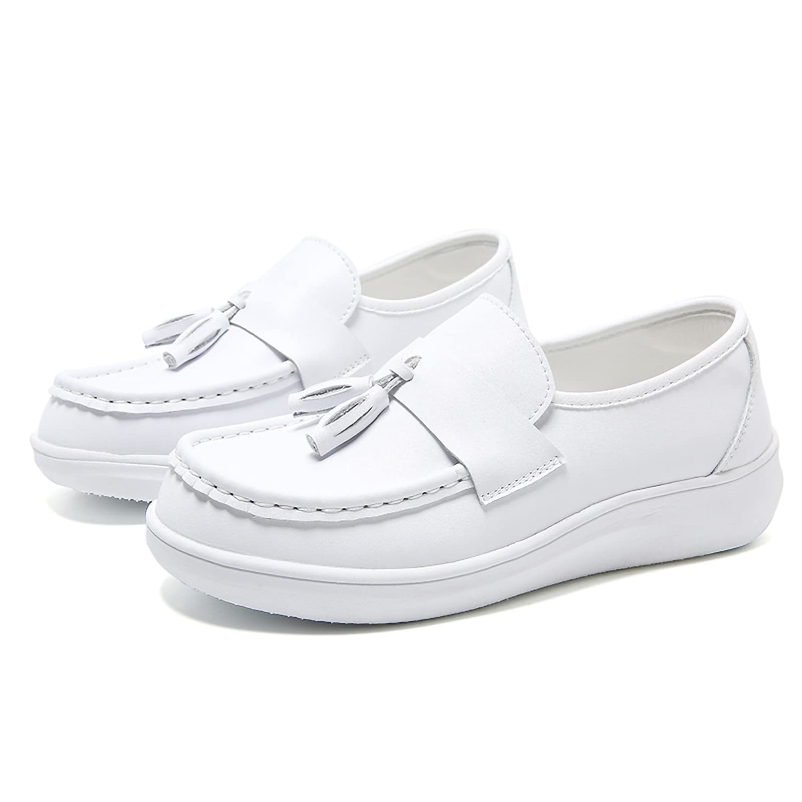 TDHLW Women's Lightweight Nursing Shoes Slip On Comfortable Work Shoes Women's Healthcare Professional Shoe Breathable, Anti-Slip, Shock Absorbing,White,40