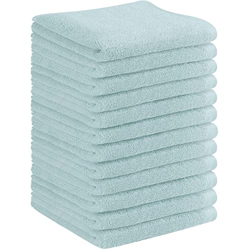 Westlane Linens 100% algodón, 12 paños de franela y paños de limpieza supersuaves de calidad de hotel (12, 30 x 30 cm), color azul