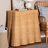 Bali & pari Palm Scallop Natural Rattan Console Table – Handwoven Wicker...