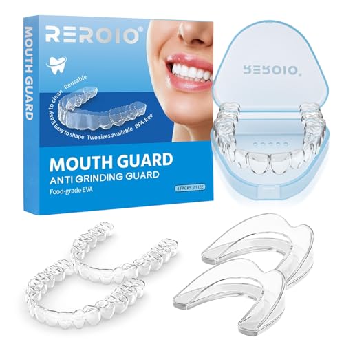 REROIO Mouthguards for Grinding Teeth Grinding Mouth Guard for Sleep, Mouth Guard for Grinding/Clenching at Night, Perfect fit Anti Grinding Night Guard for Adults